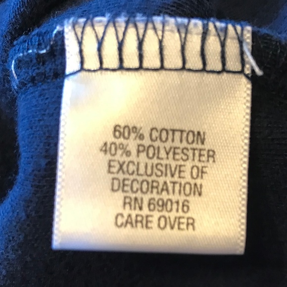 Breckenridge fall-themed long sleeved blue top with button apple design (2X) - Picture 10 of 16